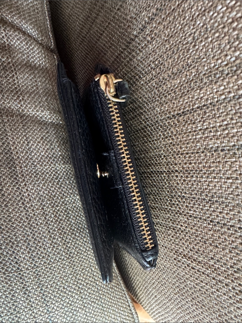 kate spade Black Pebbled Leather Bi-fold Wallet with Gold Logo - Picture 5 of 5